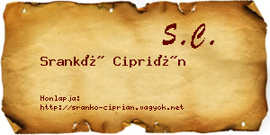 Srankó Ciprián névjegykártya